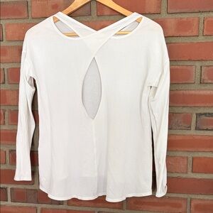 Lululemon 4US Womens Long Sleeve Crisscross Back Top - White super soft breath